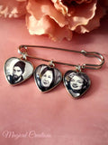 Groom Memory Heart Photo Lapel Pin