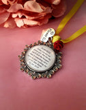 Bridal Party Personalised Something old Keepsake Charms with a Rose Bead