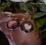 Groom Memory Photo Lapel Pin
