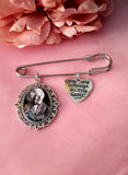Groom Photo Lapel Pin with an Angel or Heart Charm
