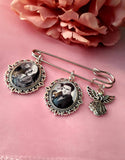 Groom Photo Lapel Pin with an Angel or Heart Charm