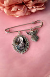 Groom Photo Lapel Pin with an Angel or Heart Charm