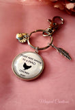 Novelty Chicken Owner Keyring