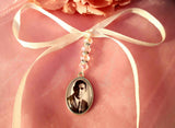Single Oval Silver Photo Bouquet Charm.