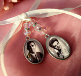 Double Photo Bouquet Memorial Charm.