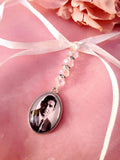 Single Oval Silver Photo Bouquet Charm.