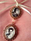 Rose Gold Double Photo Bouquet Charm