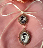 Rose Gold Double Photo Bouquet Charm