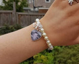 Memory Photo Beaded Bracelet with a Cross Charm