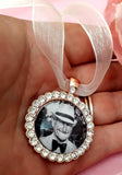 Rose Gold Photo Bouquet Charm with a Rhinestone Edge