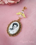 Single or Double Gold Photo Bouquet Charm And Guardian Angel.