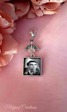 Square Photo Bouquet or Lapel Pin with a Bead Guardian Angel