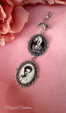 Single or Double Photo Memorial Bouquet Charm with a Guardian Angel.
