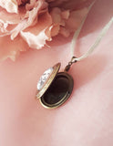 Photo Bouquet Brass Coloured Locket Charm.
