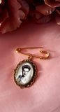 Gold Coloured Groom Memory Photo Lapel Pin.