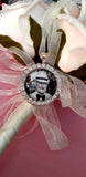Rose Gold Photo Bouquet Charm with a Rhinestone Edge