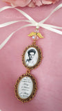 Single or Double Gold Photo Bouquet Charm And Guardian Angel.