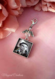 Square Photo Bouquet or Lapel Pin with a Bead Guardian Angel