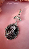 Single or Double Photo Memorial Bouquet Charm with a Guardian Angel.