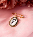 Gold Coloured Groom Memory Photo Lapel Pin.