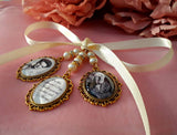 Triple Gold Coloured Bouquet Photo Charm