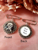 Double Sided 25mm Picture Groom Lapel Pin.