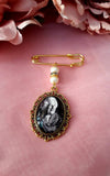 Gold Single or Double Bouquet Photo Charm or Lapel Pin