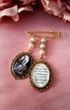 Gold Single or Double Bouquet Photo Charm or Lapel Pin