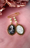 Gold Single or Double Bouquet Photo Charm or Lapel Pin