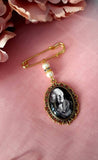 Gold Single or Double Bouquet Photo Charm or Lapel Pin