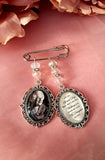 Silver Coloured Single or Double Bouquet Photo Charm or Lapel Pin