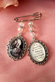 Silver Coloured Single or Double Bouquet Photo Charm or Lapel Pin