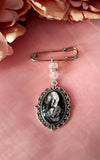 Silver Coloured Single or Double Bouquet Photo Charm or Lapel Pin