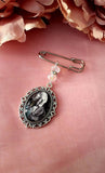 Silver Coloured Single or Double Bouquet Photo Charm or Lapel Pin