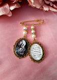 Gold Single or Double Bouquet Photo Charm or Lapel Pin