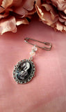 Silver Coloured Single or Double Bouquet Photo Charm or Lapel Pin