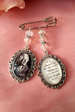 Silver Coloured Single or Double Bouquet Photo Charm or Lapel Pin