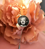 Bride and Groom Photo Silver Coloured Lapel Pin