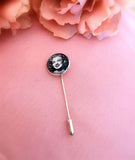 Bride and Groom Photo Silver Coloured Lapel Pin