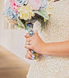 Single Silver Coloured Bouquet Photo Charm.