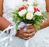 Single Silver Coloured Bouquet Photo Charm.