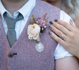 Groom Memory Photo Lapel Pin